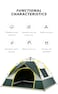 Outdoor Tent for Hiking Camping Sun Rain Protection Quick Setup Fits 3-4 People Made Oxford Material