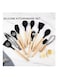 19-Piece Silicone Kitchen Utensil Set &ndash; Heat Resistant Non-Stick Cooking Tools with Wooden Handles &ndash; Spatula, Spoon, Tongs, Whisk &amp; More &ndash; Safe for Nonstick Cookware