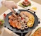 Grill pan set, round stovetop pan, non-stick  pan SET (34 cm) includes, gloves, handle, brush, tong
