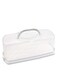 Plastic Rectangular Bread Box with Portable Handle, Loaf Cake Storage Container Box for Storing Banana Bread,Pumpkin Bread (White)