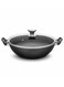 Cooking Wok With Glass Lid 27 cm &amp; 3 Ltr Capacity, Teflone Non-Stick Coating PFOA Free &amp; Bakelite Heat Resistant Handle, Durable, Long Lasting Construction, Even Heating, Easy to Clean.