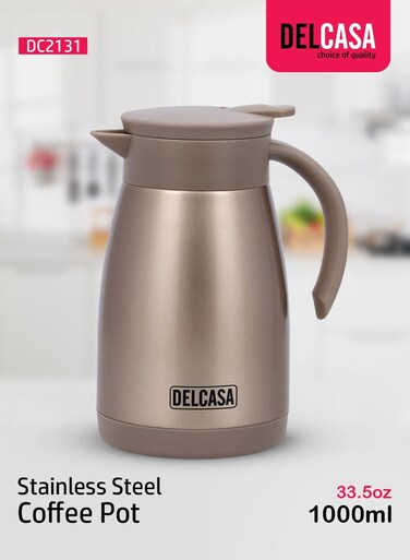 Stainless Steel Coffee Pot 1000 ml Double Wall Flask DC2131