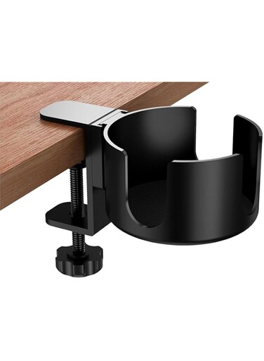 NALACAL Desk Cup Holder, 2-in-1 Anti-Spill Cup Holder Clamp, Large Desk Cup Holder Clamp, Anti-Spill Cup Holder for Your Desk or Table, Cup Holder Inner Diameter 9.5cm, Capacity 5kg/11lb