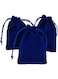 KUPOO 50 Pieces Wholesale Lot - Royal Blue Velvet Cloth Jewelry Pouches/Drawstring Bags 4" X 3