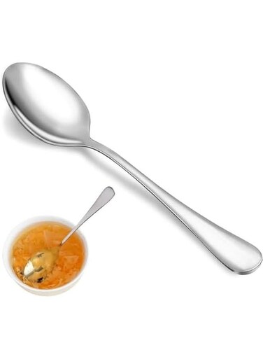12 Pcs Dinner Spoon Set,Premium Food Grade Stainless Steel Spoons,Durable Metal Spoons,Tablespoon,Spoons Silverware Only,Mirror Finish &amp; Dishwasher Safe,Use for Home,Kitchen and Restaurant - 7.3 inch
