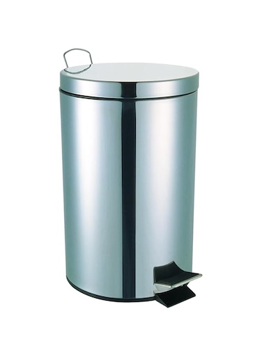 FEELINGS Dustbin 20 Liter Stainless Steel Round Step Dustbin   Stainless Steel Trash Bin   Plastic Bucket Inside Bin   Dustbin for Kitchen, Office, Bathroom, Restaurant