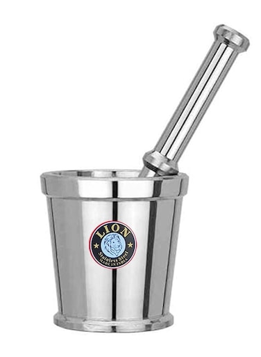 Premium Stainless Steel Mortar &amp; Pestle (Khalbatta) &acirc;&euro;&ldquo; 8.5 cm Diameter Mortar with 15.5 cm Pestle, Rust-Proof &amp; Chemical-Free, Heavy-Duty Design for Effortless Herb and Spice Crushing, Durable and Long-Lasting Kitchen Essential