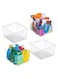 4 Packs Clear Plastic Storage Bins,Kitchen Pantry Cabinet Organization,Stackable Durable Containers for Kitchen, Washroom, Refrigerator and Utensils Organization