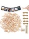 BPA 100pcs 3.5x0.7x0.9cm Mini Wooden Photo Clips,Natural Wooden Clothespins with 10m Natural Twine,for Art Craft Photographs Pegs DIY Decoration in Home