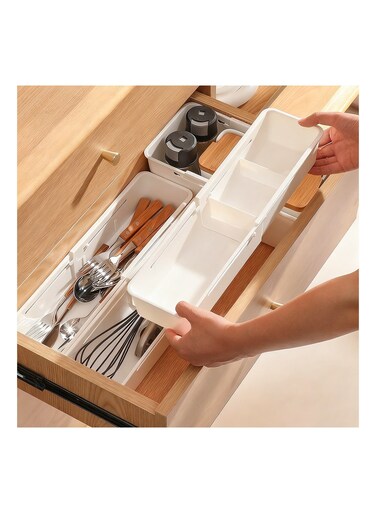 Organizers Set, Expandable Drawer Organizer Trays, Sliding Drawer Divider Bins for Bedroom, Bathroom, Kitchen, Office