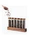 Goshyda Coffee Bean Storage Glass Tubes, Single Dose Coffee Bean Storage Containers with Walnut Holder for Cafe, Home Kitchen