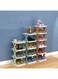 Generic HYTTER Vertical Shoe Rack, Freely DIY Shoes Rack Tall and Narrow Shoe Racks for Entryway Shoe Storage, Adult's Boots Sneaker Organizer Shelf Plastic Shoe Rack (Green, 3 Tier), LP-N1A