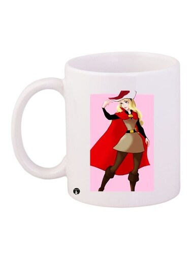 Cartoon Character Printed Coffee Mug White/Pink/Brown 11ounce