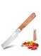 Pocket Kitchen Knife 8Cr14Mov Stainless Steel Ultra Sharp Folding Chef Knife Peeling Utility Knife Fruit Knife Natural Olive Handle Camping Bbq Trip Outdoor Portable Kitchen Knife