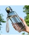 Water Bottle 1L BPA Free Leak Proof Gym Bottle, Portable Transparent Square Creative Sport Water Bottles for kids Fitness Gym Office Camping Outdoor Sports and Exercise (Black)