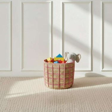 Home Tepic Grid Rope Basket - Pink
