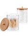 KASTWAVE Qtip Holder, Acrylic Dispenser Bathroom Tank Suitable For Cotton Balls, Cotton Swabs, Cotton Round Pads, Dental Floss, Bathroom Accessories Storage And Storage (2 Pieces)