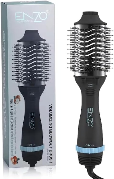 PrecisionWare Enzo EN-6211 Professional Hair Straightener, Ceramic Plate Flat Iron With Adjustable Temperature Control, Fast Heat-Up, Intl Version (Black)