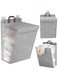 BananaHome Hanging Laundry Hamper with Lid and Removable Laundry Bags, Large Collapsible Dirty Clothes Basket with Handles,for Bedroom, Dorm,Laundry Room, Closet, Bathroom, (1, Gray)