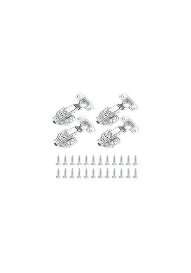 Soft Close Cabinet Hinges, 1.5mm Stainless Steel, 4-Pack with Mounting Screws, Silver