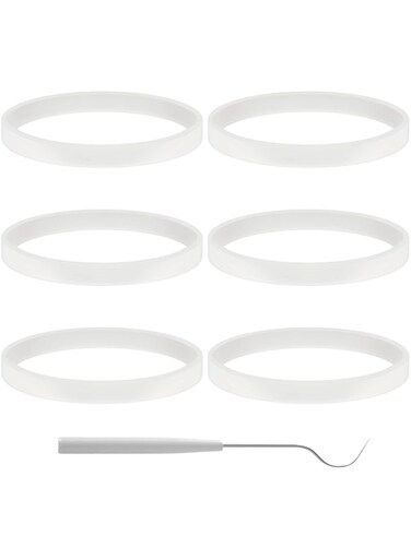PODCAY 6 PCS Rubber Gaskets 10cm Sealing Gaskets White O-Ring Replacement Parts for Ninja Blender BL480 BL680 BL910 CT680