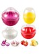 Vegetable and Fruit Storage Containers for Fridge, 4 Pcs BPA Free Reusable Food Saver,Tomato, Garlic, Onion, Lemon Keeper Holder,Refrigerator Crisper Makes Food Stays Fresh Longer