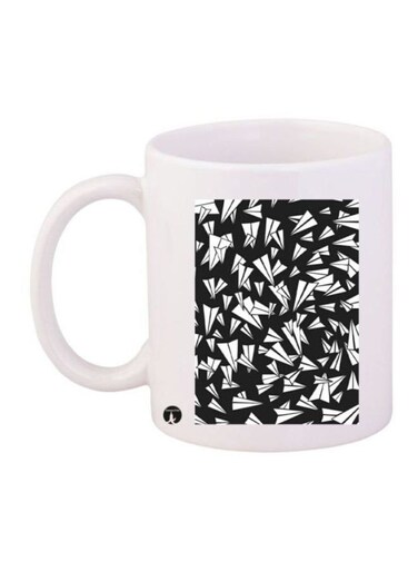 Paper Planes Printed Coffee Mug White/Black