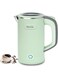Electric Kettle Portable Travel Hot Water Tea Boiler 304 Stainless Steel 0.8L, Mini Electric Coffee Kettle with Auto Shut-Off &amp; Boil Dry Protection, BPA-Free,Cordless Base &amp; LED Indicator (Green)