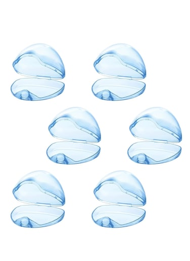 6 Pack Pacifier Case, Pacifier Holder Case, Pacifier Container for Travel, Transparent Blue,
