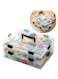 4-Tier Stackable Tools Storage Box, Plastic Adjustable Storage Containers with Carry Handle Transparent Containers Organizer for Storing Tools &amp; Organizing Toys, Jewellery, Beads, Arts &amp; Craft