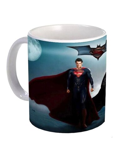 Print Superman Printed Ceramic Coffee Mug White/Grey/Red