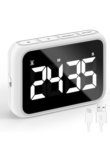 Timer Loud Digital, USB Rechargeable with Large LCD Display &amp; Adjustable Loud Alarm, Digital Timer, Egg Timer, Kitchen Timers for Cooking, Timer for Kids, Ideal Magnetic TimerDesk Timer
