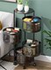 4 Layer Round Shaped Multi-function Home Kitchen Storage Basket Trolley
