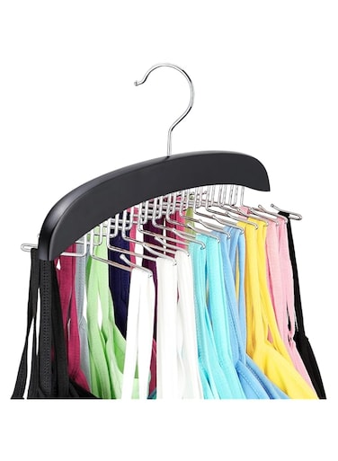 AUFUYAOLIN Tank Top Hanger with Premium Wood, 24 Large Capacity, Space Saving,360 Degree Rotating, Foldable Metal Hooks