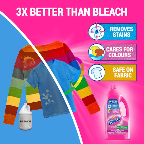Vanish Liquid Fabric Stain Remover 500ml for Coloured &amp; White clothes