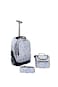 3-Piece Rolling School Set, 18-Inch Wheeled Backpack with Lunch Bag and Pencil Case, Pastel.WHITE FRUIT PRINT