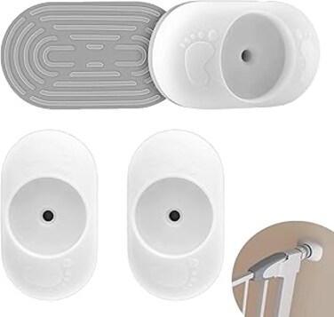 X spring Baby Gate Wall Protector, 4 Pack Safety Gate Fixer for Pet and Dog Gates, Easy to Install, Safety Baby Gates Wall Pads for Pressure Mounted Gate Protect Walls, Baseboard, Stairs, Door Frame