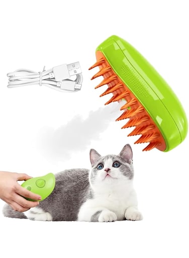 Fitto Cat Steam Brush, 3-in-1 Multifunctional Pet Grooming Tool - Steamer, Brush &amp; Deodorizer - Easy Clean, Efficient Pet Hair Removal, Adjustable Temperature for All Fur Types