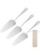 AMOLEY 3 Pieces Cake Slice and Pie Server, Stainless Steel Cake Slicer and Server Cake Cutter with Serrated Edges for Kitchen, Party and Wedding