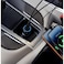 Porodo Blue RIVA 60W Dual USB-C Car Charger with Indicator Light &amp; 1m 60W USB-C to USB-C Cable