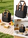 Large Lunch Bag, Expandable Waterproof Tiffin Bag for Office, Oxford Insulated Lightweight Lunch Box Bag Fresh-keeping Bag for Work, School and Picnic (Black)