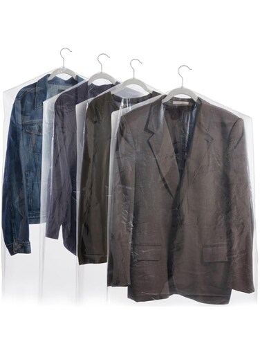 Juvale 50 Pack Clear Plastic Garment Bags for Hanging Clothes, Dry Cleaner Bag Clothing Protector Covers (21 x 40 In), Normal