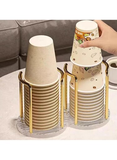 cup holder 2 slot disposable paper cup storage countertop coffee cup organizer mouthwash rinsing cup holder for home office and coffee stations