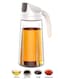 Oil Dispenser Bottles Auto Flip Olive Oil Dispenser Bottle,630ml Leakproof Condiment Container With Automatic Cap and Stopper,Non-Slip Handle for Kitchen Cooking(630ml-White)