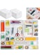 Drawer Organizers, Drawer Dividers Storage Bins, Desk Organizer Trays, 32 PCS Separators Drawer Divider for Kitchen, Bathroom, Office