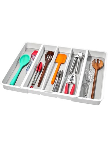 Madesmart Classic Expandable Utensil Tray, White