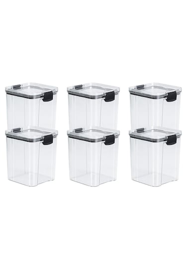 Set of 6 pieces 950ML Airtight Food Storage with Lid, Double Sealed Thick storage Jar, Leak Proof, Easy to Clean, BPA Free, Kitchen and Other Storage