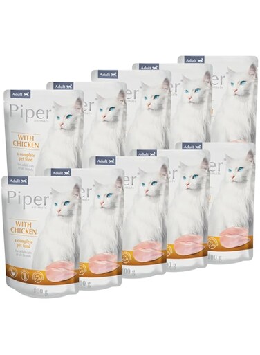 PIPER WET CAT FOOD WITH CHICKEN 10x100 g