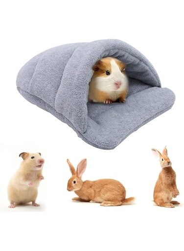 Azonee Guinea Bed Hamster Bed Sleeping Bag Cave Nest Cushion Soft Warm Slippers Guinea House Pet Winter Bedding Cage Accessories for Small Animal Squirrel Hedgehog Rat Chinchilla Ferret