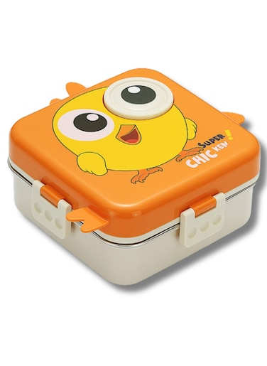 Twisoo Super Chicken Kids Insulated Lunch Box - 1120ml, Stainless Steel, Leakproof Double Decker Bento with Spoon &amp; Soup Bowl, Dishwasher Safe